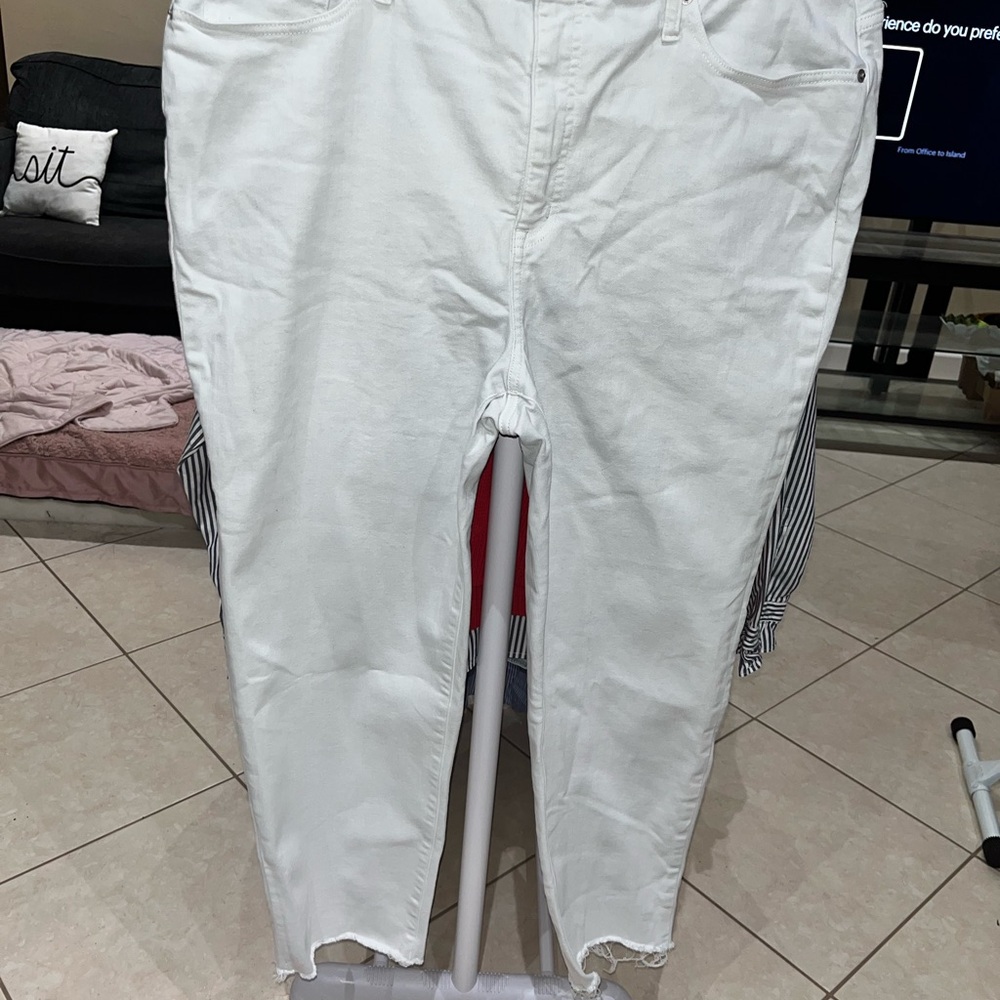 J. Crew Factory Stovepipe White Jeans